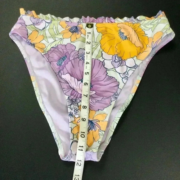 Cupshe Womens Multicolor‎ Floral Ruffled Bikini Bottom Swimwear Medium - Picture 4 of 10
